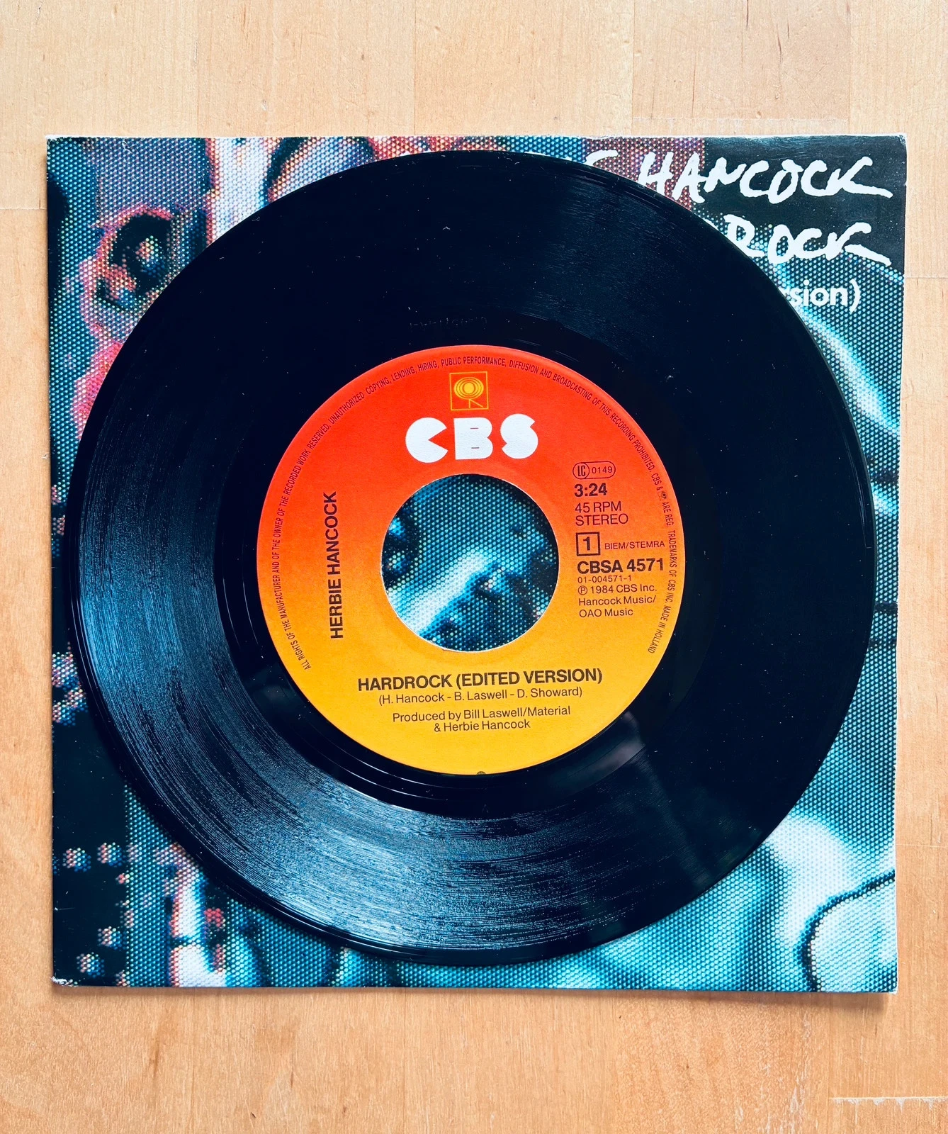 Disco de vinilo 45T Herbie Hancock Hardrock. – photo 2
